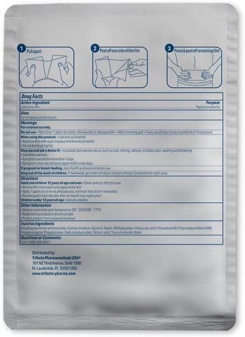 Globe -15 Pack - Maximum Strength OTC Pain Relief 4% Lidocaine Patch, 3.9" x 5.5", Temporary Relief of Pain, Back, Neck, Shoulders, Knees, Elbows, Minor Skin Irritations 15-Count Box in Saudi Arabia
