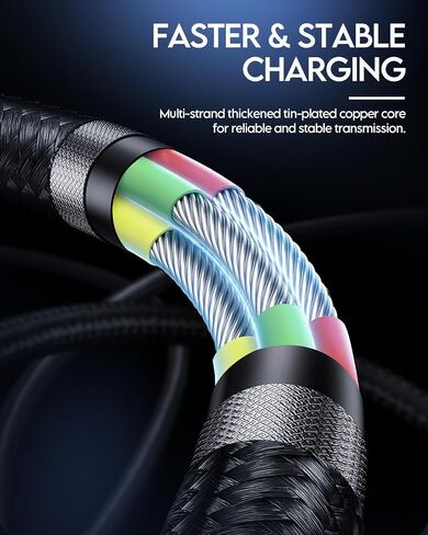 كابل BrexLink USB C، شاحن USB 3A من النوع C، كابل شحن سريع لهاتف Samsung Galaxy S22 Plus Ultra S21 S22 Plus، Moto G7 G8، شاحن USB آخر من النوع C (6.6أقدام+6.6أقدام، رمادي)... in Kuwait