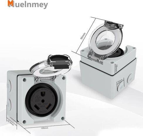 صندوق مخرج طاقة 50 أمبير، وعاء 125/250 فولت NEMA 14-50R مقاوم للغبار في الهواء الطلق ومقاوم للطقس للسيارات الكهربائية والمولدات وآلات اللحام، إلخ. مدرج في قائمة ETL in Kuwait