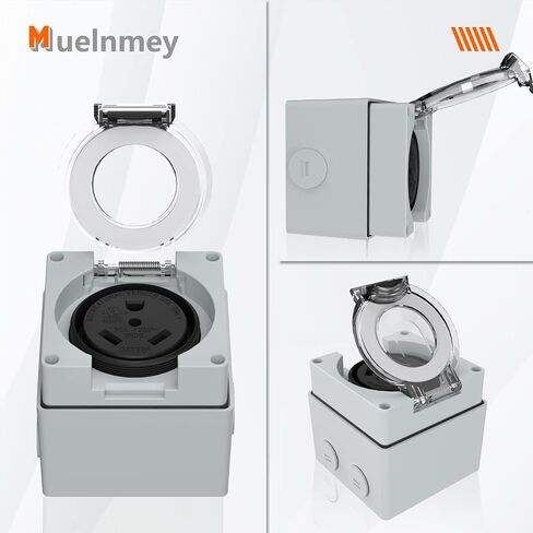 صندوق مخرج طاقة 50 أمبير، وعاء 125/250 فولت NEMA 14-50R مقاوم للغبار في الهواء الطلق ومقاوم للطقس للسيارات الكهربائية والمولدات وآلات اللحام، إلخ. مدرج في قائمة ETL in Kuwait