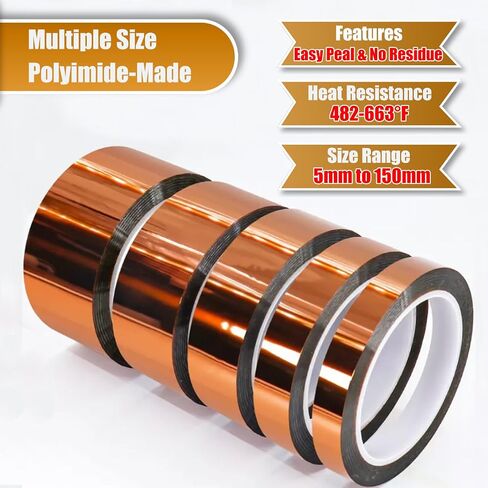 Heat Tape Adhesive Heat Resistant Transfer High Temperature Tape Heat Vinyl Thermal Sublimation Press Tape No Residue for Electronics Soldering Circuit Board (10mm 108ft 3Rolls) in Saudi Arabia