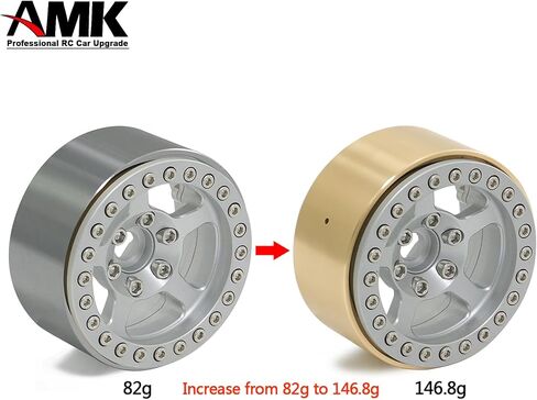 4Pcs TRX4 Brass Wheel Weights Internal 1.9 Beadlock Rings of Bead Lock Wheels for 1/10 RC Crawler Redcat TRX6 Capra VS4-10 TF2 Element Enduro CC01 Axial SCX10 Upgrades (Gilded Black) in Saudi Arabia