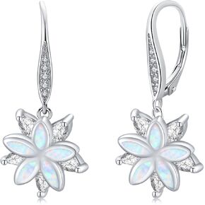 Flower Earrings S925 Sterling Silver Dangle Chain Rose Gold Earrings Cubic Zirconia Hypoallergenic Earrings for Women Girls Earrings Jewelry Gift in Kuwait