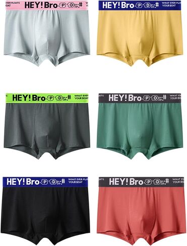 6-Pack Men's Mesh Box Briefs, Breathable Underwear Trunks Underpanties in Saudi Arabia