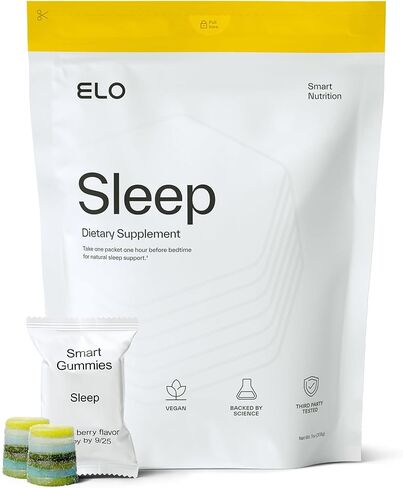 Elo Sleep Gummies | Magnesium, L-Theanine & Low Dose Melatonin for Optimized Sleep Score | Sugar-Free, Non-Groggy Formula | 28 Night Supply in Saudi Arabia