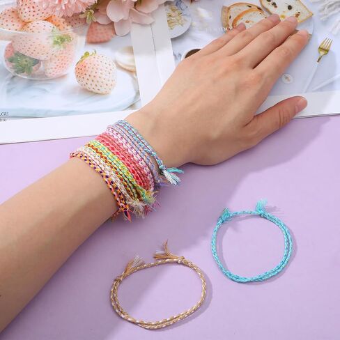 30Pcs Friendship Braided Bracelet, Woven Rope Bracelet, Wrap Friendships Bracelets for Women Men Bracelets String, Adjustable Boho Braided Friendship Anklets Birthday Gifts Party Favors in Saudi Arabia