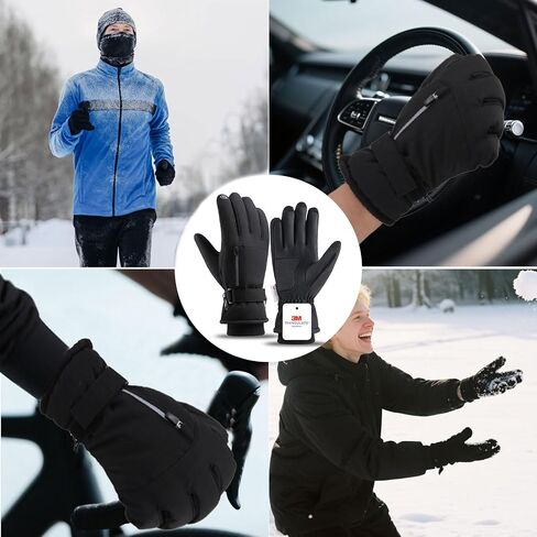 Winter Gloves for Men Women, Waterproof Warm Ski Gloves for Cold Weather, Touch Screen, Running Driving Cycling in Saudi Arabia