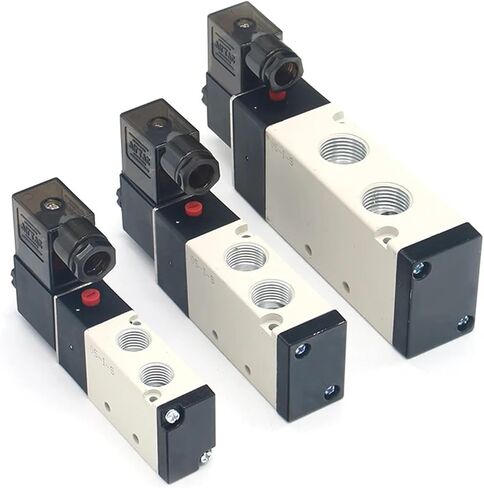 4V410-15 Pneumatic Valve Electric Solenoid Valve Control Air Gas Magnetic 5 Way 2 Position DC12V 24V AC110V 220V Coil Volt(4mm fittings,AC110V) in Saudi Arabia