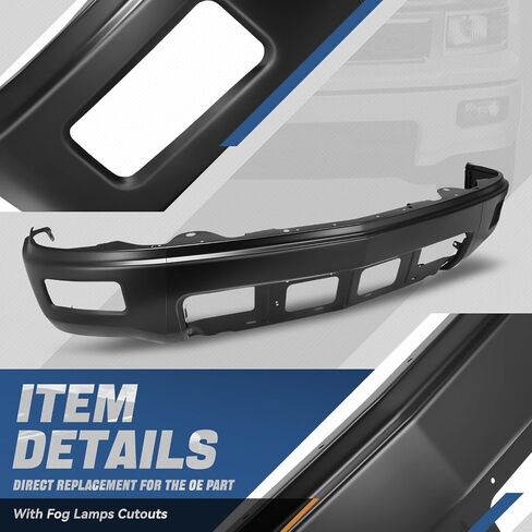Auto Dynasty Front Bumper Impact Face Bar Compatible with 2014-2015 Chevrolet Silverado 1500, with Fog Light Cutouts and Parking Sensor Cutout, Polished Chrome in Saudi Arabia
