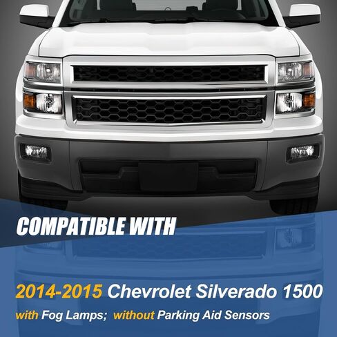 Auto Dynasty Front Bumper Impact Face Bar Compatible with 2014-2015 Chevrolet Silverado 1500, with Fog Light Cutouts and Parking Sensor Cutout, Polished Chrome in Saudi Arabia
