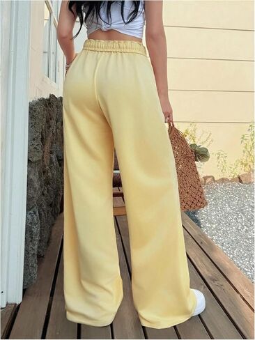 SHENHE Women's Baggy Sweatpants Wide Leg Open Bottom Drawstring Workout Travel Pants Trousers in Saudi Arabia