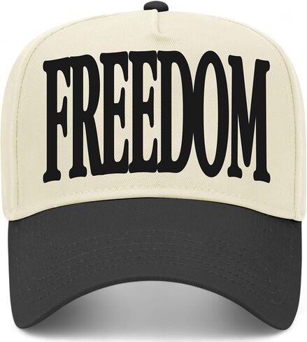 قبعة سائق الشاحنة Freedom Serif Vintage | 4 يوليو الولايات المتحدة الأمريكية | قبعة بيسبول سناب باك ممتازة قابلة للتعديل للرجال والنساء in Kuwait