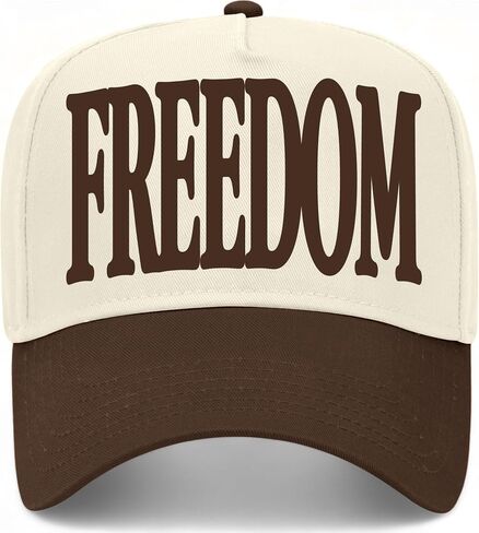 قبعة سائق الشاحنة Freedom Serif Vintage | 4 يوليو الولايات المتحدة الأمريكية | قبعة بيسبول سناب باك ممتازة قابلة للتعديل للرجال والنساء in Kuwait
