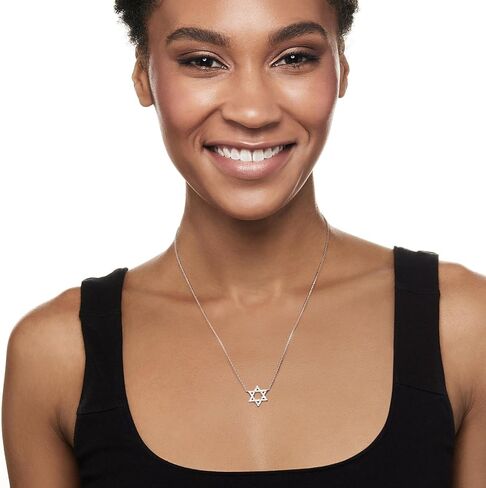 Ross-Simons 0.25 ct. t.w. Diamond Star Of David Necklace in Sterling Silver in Saudi Arabia