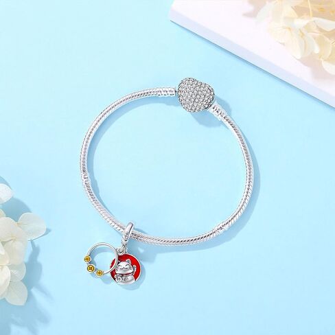 Nbsameng S925 Sterling Silver Charms Bead Compatible for Pandora Bracelets and Necklaces, DIY Jewelry for Women, Fox Mask in Saudi Arabia