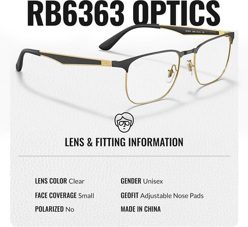 Ray-Ban RB6363 Square Shape Metal Eyeglasses with Official Eyewear Kit in Saudi Arabia