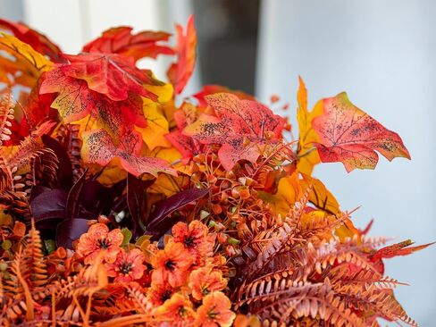 24 Bundles Fall Flowers Artificial for Decoration, Artificial Mums for Outdoor Maples Flowers for Outside Garden Yard Window Fall Decorations for Home Thanksgiving Autumn Fall Decor in Kuwait