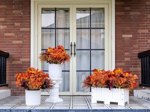 24 Bundles Fall Flowers Artificial for Decoration, Artificial Mums for Outdoor Maples Flowers for Outside Garden Yard Window Fall Decorations for Home Thanksgiving Autumn Fall Decor in Kuwait