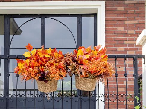 24 Bundles Fall Flowers Artificial for Decoration, Artificial Mums for Outdoor Maples Flowers for Outside Garden Yard Window Fall Decorations for Home Thanksgiving Autumn Fall Decor in Kuwait