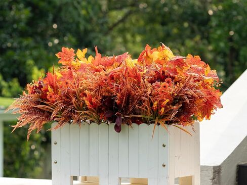 24 Bundles Fall Flowers Artificial for Decoration, Artificial Mums for Outdoor Maples Flowers for Outside Garden Yard Window Fall Decorations for Home Thanksgiving Autumn Fall Decor in Kuwait