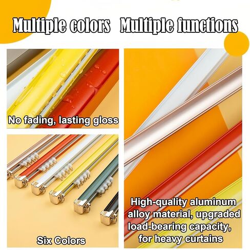 Double Curtain Rail for Bay Windows Heavy Duty Ceiling Rail with Silent Rollers Curtain Rail Room Divider Red 1.6M/5.24FT-1.3m/4.26FT in Saudi Arabia