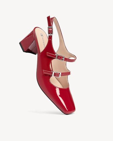 أحذية Mary Jane النسائية ذات الكعب العالي ذات الكعب العالي للنساء بمقدمة مربعة وحزام كاحل مزدوج in Kuwait