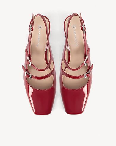 أحذية Mary Jane النسائية ذات الكعب العالي ذات الكعب العالي للنساء بمقدمة مربعة وحزام كاحل مزدوج in Kuwait