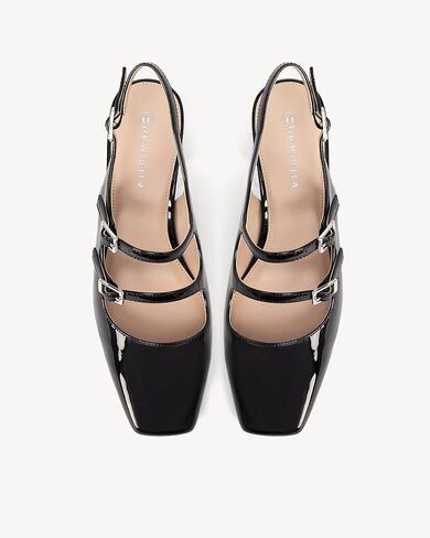 Women's Mary Jane Shoes Slingbacks Block Heels for Women Square Toe Double Ankle Strap Pumps in Kuwait