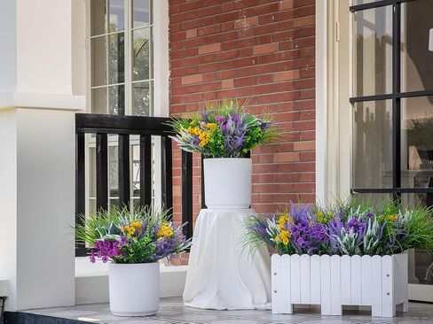 24 Bundles Fall Flowers Artificial for Decoration, Artificial Mums for Outdoor Maples Flowers for Outside Garden Yard Window Fall Decorations for Home Thanksgiving Autumn Fall Decor in Kuwait