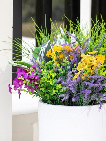 24 Bundles Fall Flowers Artificial for Decoration, Artificial Mums for Outdoor Maples Flowers for Outside Garden Yard Window Fall Decorations for Home Thanksgiving Autumn Fall Decor in Kuwait