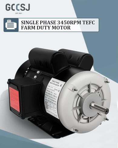 محرك كهربائي 3HP واجب المزرعة محرك أحادي الطور 3450 دورة في الدقيقة 208-230 فولت 56 إطار 5/8 "قطر الرمح 60 هرتز CW/CCW TEFC 2 القطب in Kuwait