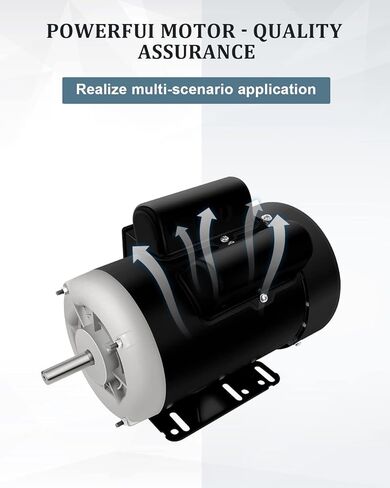 محرك كهربائي 3HP واجب المزرعة محرك أحادي الطور 3450 دورة في الدقيقة 208-230 فولت 56 إطار 5/8 "قطر الرمح 60 هرتز CW/CCW TEFC 2 القطب in Kuwait