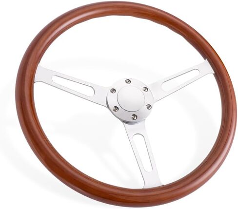 RASTP 15inch 380mm Racing Steering Wheel Wood Grain Steering Wheel Quick Release Steering Wheel Wood Trim Interior (Horn Button&Bolt Kit Set) in Kuwait