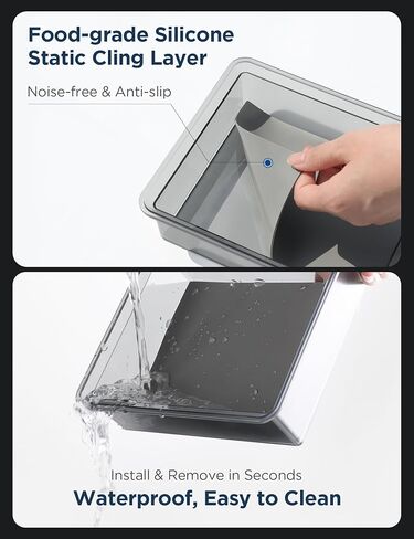 TPARTS Center Console Storage Drawer with Silicone Layer for Tesla Model 3/Y Accessories Interior, Translucent Smoke Gray Organizer Tray, Maximize Storage Space in Kuwait