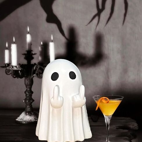 Ghost Halloween Decor, Spooky Home Decorations, Quirky Halloween Home Decor Indoor, Resin Finger Ghost Statue Gift for Porch, Props, Tabletop, Desk in Saudi Arabia