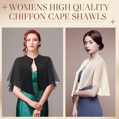 3 Pcs Women's Sheer Cape Soft Chiffon Capes Shawls and Wraps for Evening Dresses Soft Wedding Cape Lightweight Bridesmaid Scarves Flapper Cover up in Saudi Arabia