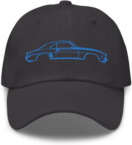 First Generation Chevy Camaro Blue Lines Custom Classic Car Club Muscle Cars Dad hat in Saudi Arabia