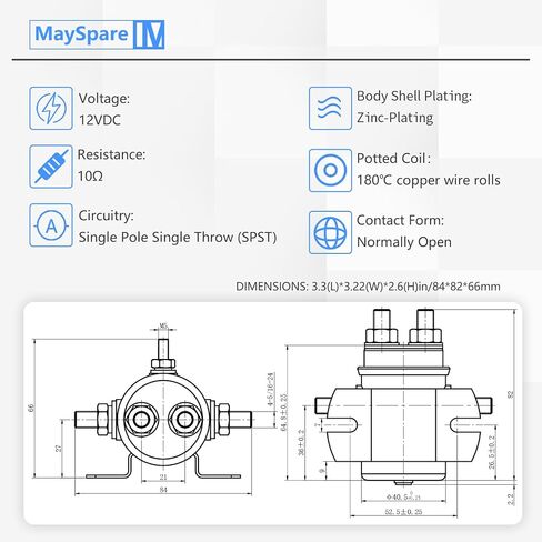 MaySpare مرحل الملف اللولبي للخدمة المستمرة يحتاج إلى كسر 24063 24 فولت الملف اللولبي لعربات الجولف، ونش، الملف اللولبي SPST البحري الثقيل in Saudi Arabia