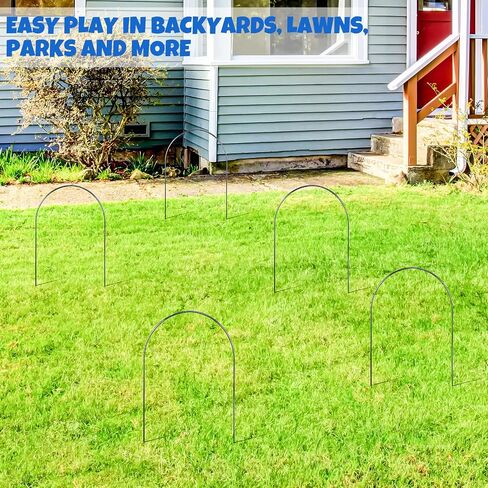 Deekin Set of 9 Croquet Wickets Replacement for Croquet Metal Croquet Hoops with Galvanized and Plastic Coating for Family Lawn Backyard Outdoor Game (Arch) in Saudi Arabia