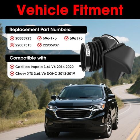20885923 خرطوم دخول الهواء مع مشابك مناسب لكاديلاك XTS 3.6L 2013-2018 تشيفي إمبالا 2014-2018 شيفروليه إمبالا المحدودة 2014-2016 3.6L V6 DOHC، استبدال 696-175 22887315 in Kuwait