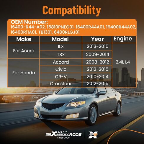 جسم خانق إلكتروني من maXpeedingrods لـ Acura ILX 2013-2015 TSX 2009-2014، لهوندا أكورد 2008-2012 Civic 2012-2015 CR-V 2010-2014 Crosstour EX-L 2012-2015، L4 2.4L، 16400-R44-A02 15810PNEG01 in Saudi Arabia