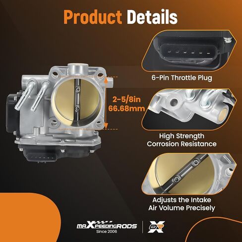 جسم خانق إلكتروني من maXpeedingrods لـ Acura ILX 2013-2015 TSX 2009-2014، لهوندا أكورد 2008-2012 Civic 2012-2015 CR-V 2010-2014 Crosstour EX-L 2012-2015، L4 2.4L، 16400-R44-A02 15810PNEG01 in Saudi Arabia