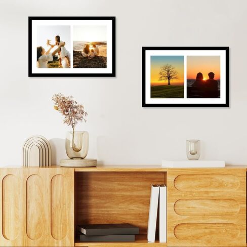 إطار صورة مزدوج 12 × 18 مقاس 8 × 10، عرض 2 صورة 8 × 10 أو صورة 12 × 18، إطاران مجمعان مفتوحان 8 × 10 للتعليق على الحائط، إطار صور متعدد 8 × 10، أسود in Saudi Arabia
