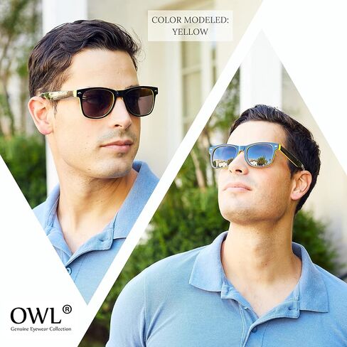 OWL Black - Red Two Tone Vintage Sunglasses Smoke Lens UV Protection in Kuwait