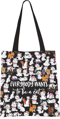 VAMSII Cat Aristocats حقيبة حمل للقطط هدية للقطط والهريرة والأصدقاء هدية Aristocats قماش الكتف (BLK-الجميع يريد حمل) in Kuwait