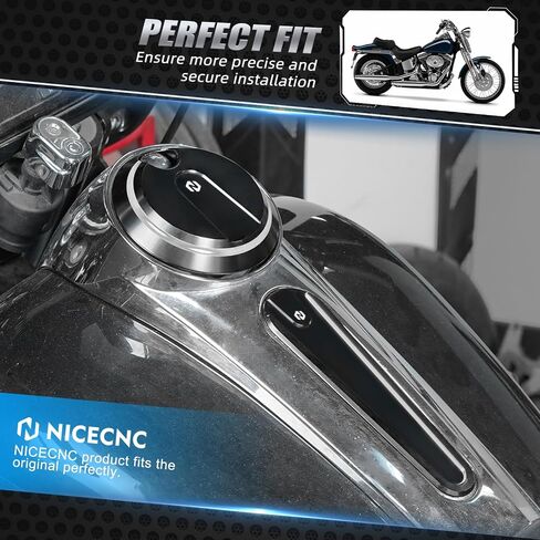 NICECNC Black Fuel Tank Console Door Insert Kit Gas Tank Cap Kit Compatible with Harley Street Glide FLHX 2017-2023, Street Glide Special FLHXS 2017-2020 in Saudi Arabia