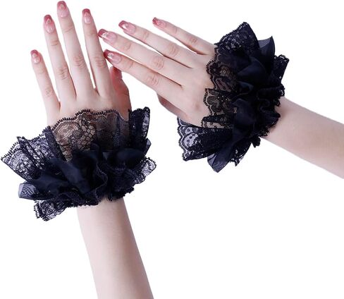 Hand Sleeve Sweet Short Lace Decoration Fake Sleeves Sweater Elastic Wrist Cuffs Floral Accessories in Saudi Arabia