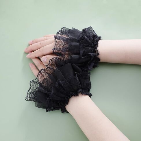 Hand Sleeve Sweet Short Lace Decoration Fake Sleeves Sweater Elastic Wrist Cuffs Floral Accessories in Saudi Arabia