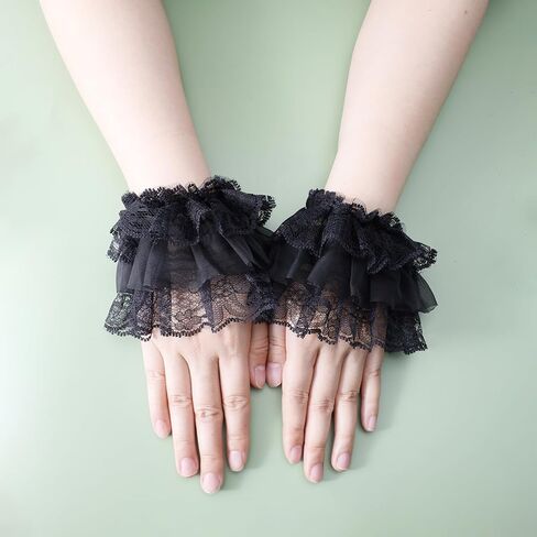 Hand Sleeve Sweet Short Lace Decoration Fake Sleeves Sweater Elastic Wrist Cuffs Floral Accessories in Saudi Arabia