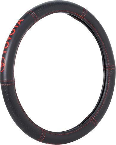 Plasticolor 006498R01 Toyota Deluxe Style Red Hi-Contrast Stitched Steering Wheel Cover in Saudi Arabia